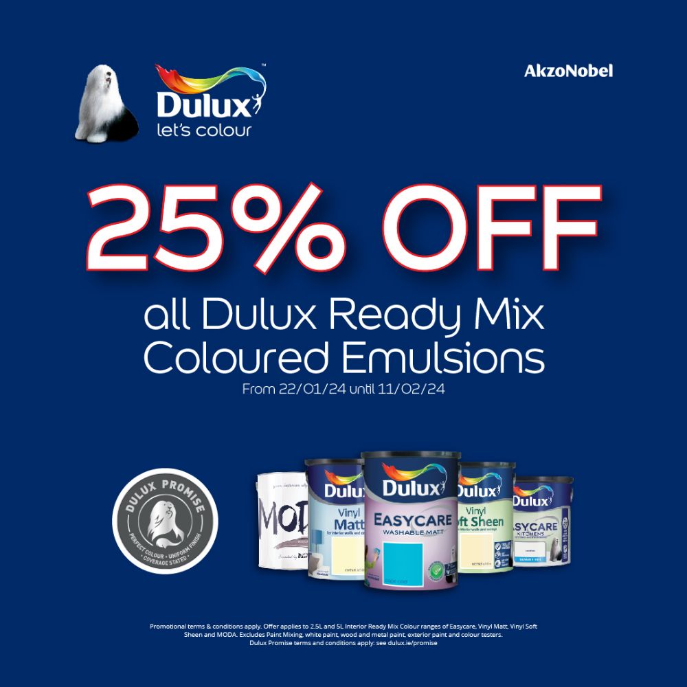 25% Off Dulux Ready Mixed Emulsions
